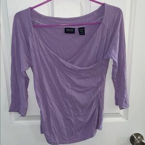 New York & Company Lavender Wrap Top